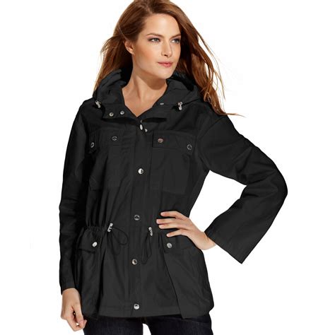 black michael kors jacket womens|Michael Kors anorak jacket women.